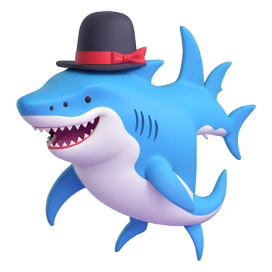 shark with a top hat sticker