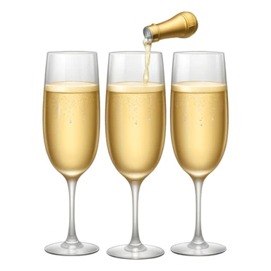 three tier tower of champagne coup glasses sticker