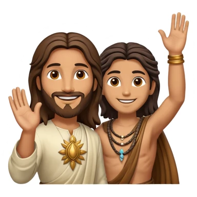 Jesus and Shiva high five sticker