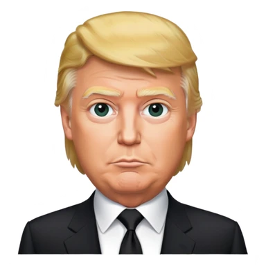 Donald Trump with black suit and tie sticker