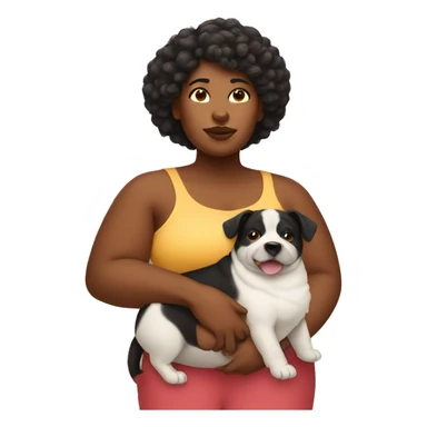 fat black women with dog sticker