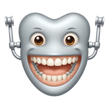 Teeth with braces sticker