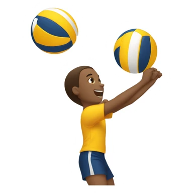 Boy spiking a volleyball sticker