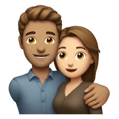 Man hug woman with brown hair  sticker