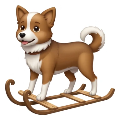 Un cane su uno slittino sticker