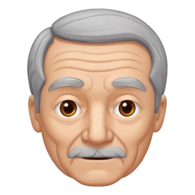 señor muy mayor pelo gris sin bigote con poco pelo sticker