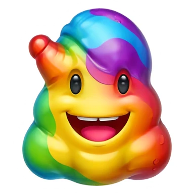a rainbow gummy poop emoji monster sticker