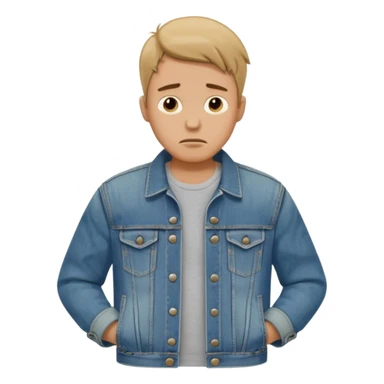 Un hombrecito con expresión triste revisandose los bolsillos y están vacíos que se vea que los bolsillos están vacíos sticker