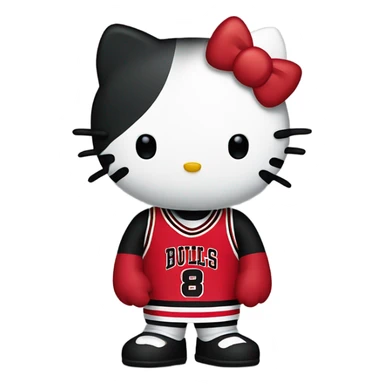 Hello kitty wearing a bulls jersey  sticker