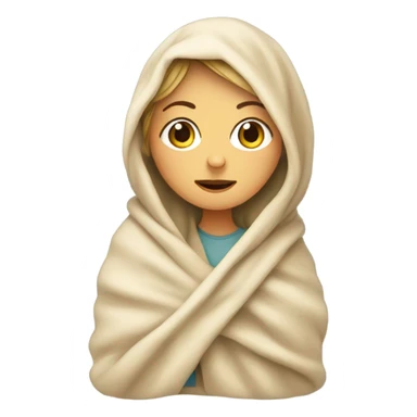 caucasian girl wrapped in blanket sticker