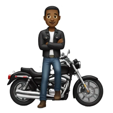 Hombre negro con moto sticker