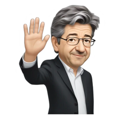 Jean Luc melenchon fait un cœur avec ses mains sticker
