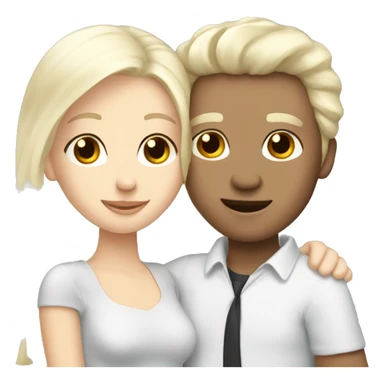 A black-haired white men hugs white blonde hair women sticker