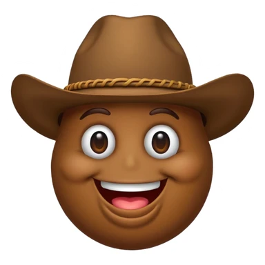 Poop emoji wearing a cowboy hat sticker