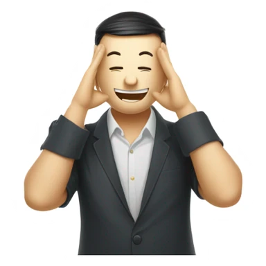  A smiley doing a facepalm with Chinese characters in the background, symbolizing business process incomprehension. sticker