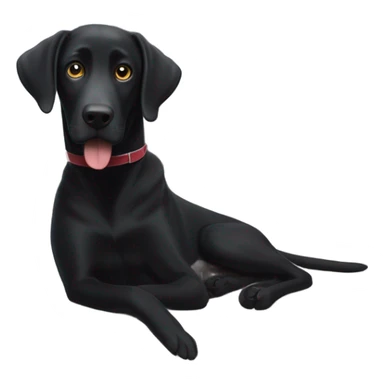 black lab mix on hotel bed calling room service  sticker