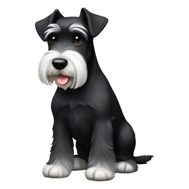 black miniature schnauzer with white miniature schnauzer  sticker