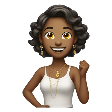 smiling girl with earrings dancing sticker