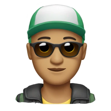 Bald Mexican young man with a baseball cap and sunglasses looking cool sticker