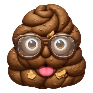 Poop with glasses sticker