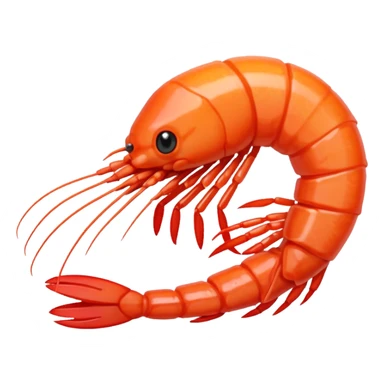 a shrimp in pixel art with "Envie de crevette" written below sticker