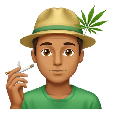 A guy smoking weed sticker
