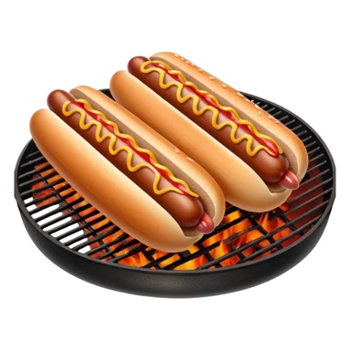 bbq hot dogs on grill sticker