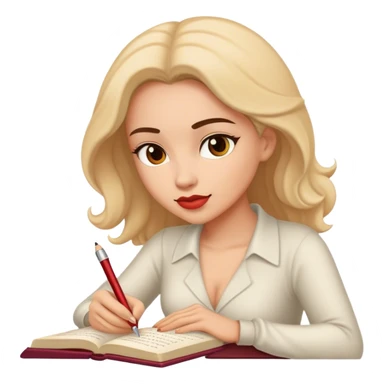 escritora mulher escrevendo um livro de romance sticker