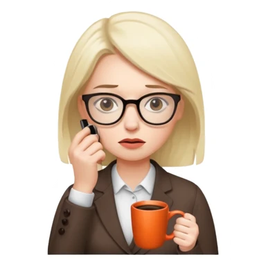 bored women office worker sticker