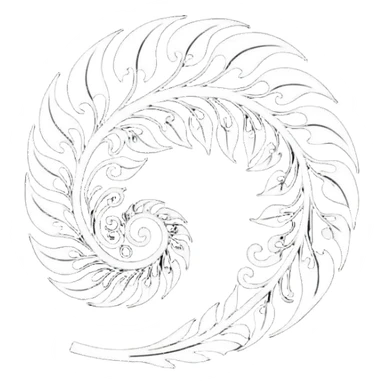 Feather Māori koru design at top sticker