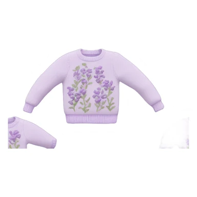 Knit sweater with floral lilac design sticker