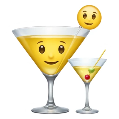 Yellow emoji face thinking of a martini sticker