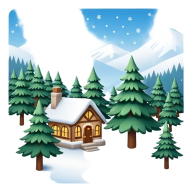 Pretty snow covered christmas scene sticker