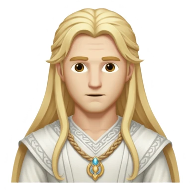 Baldr, The White God from Norse Mythology with long  golden blonde hair, white outfit sticker