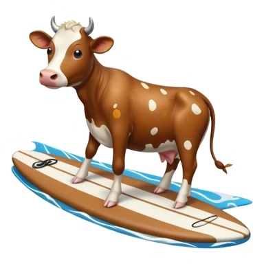 Cow on a surfboard  sticker
