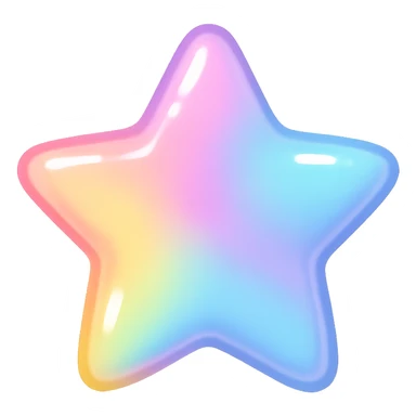 kpop pastel star with a glossy shine, fun and colorful sticker