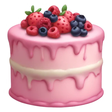 Pastel pink cake with berries  sticker
