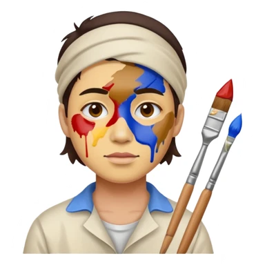 Painter with Paint Stained Face sticker
