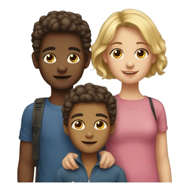 3 siblings 1 boy 2 girls  sticker