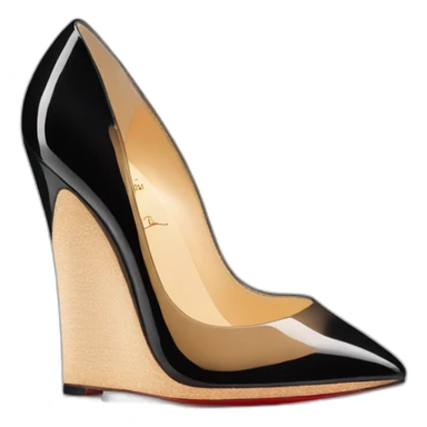 One WEDGE heel LOUBOUTIN black PATENT sticker