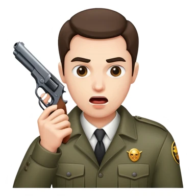 hand gun shooting mouth sticker