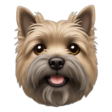brownish gray cairn terrier face sticker