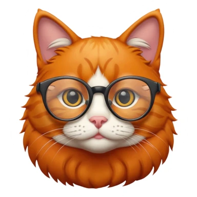 Ginger Cat with glasses sticker