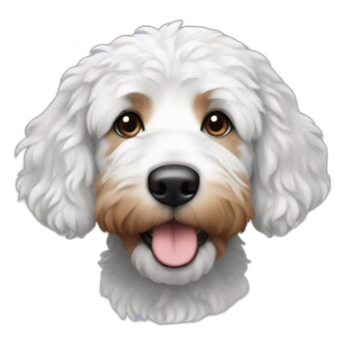 Bernadoodle face tri color black and white sticker