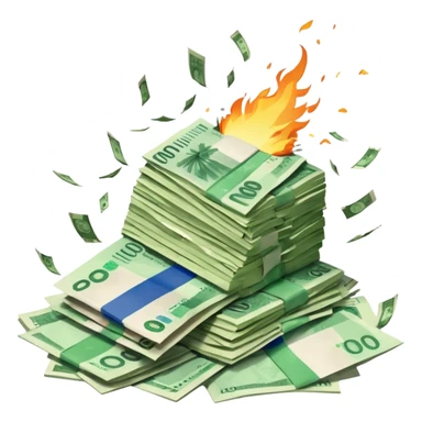 exploding stack of russian ruble notes sticker