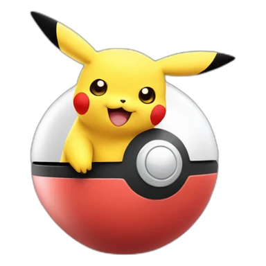 pikachu peeking out of poke ball sticker