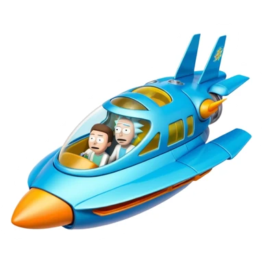 Hot wheels Rick and Morty flying in a spaceship to citadel sticker
