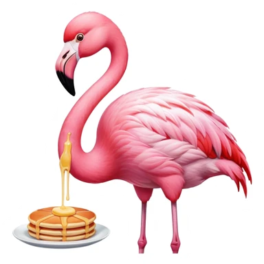 flamingo with a pancake sticker