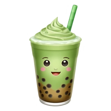 matcha latte with boba and ice without sticks and add a lil coffee  sticker