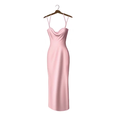 sparkly baby pink long bodycon dress on hanger sticker